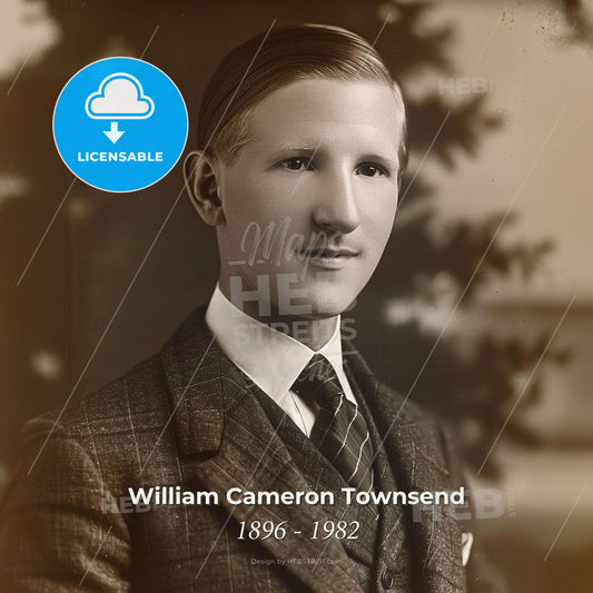 William Cameron Townsend, 1896 - 1982, American missionary - A Man In A Suit Print Template