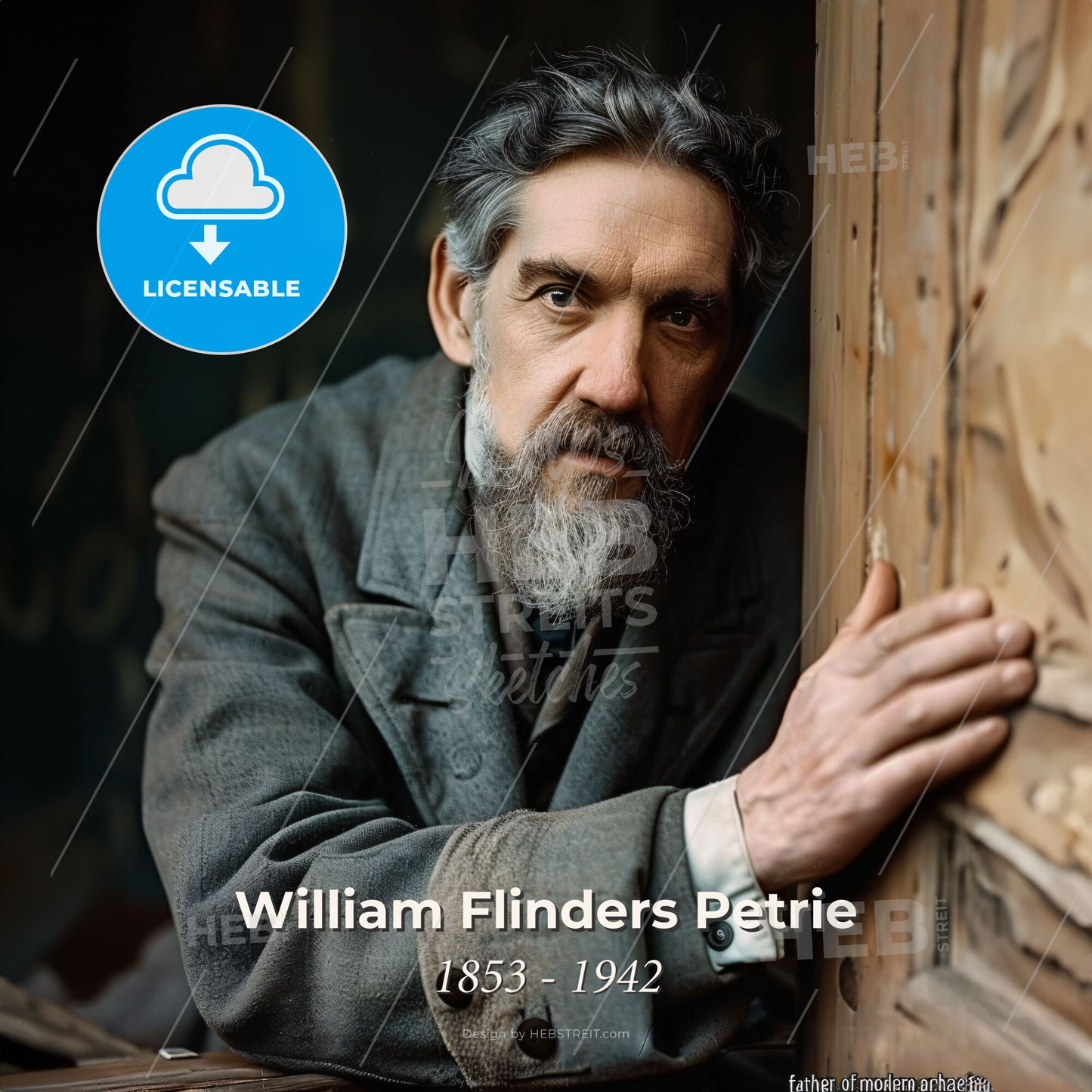 William Flinders Petrie, 1853 - 1942, British archaeologist - A Man Leaning Against A Wall Print Template