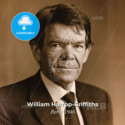 William Harrop-Griffiths, Born: 1946, British anesthesiologist - A Man In A Suit And Tie Print Template