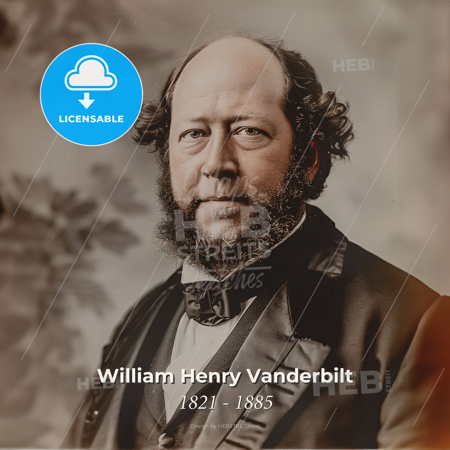 William Henry Vanderbilt, 1821 - 1885, American businessman - A Man In A Suit Print Template