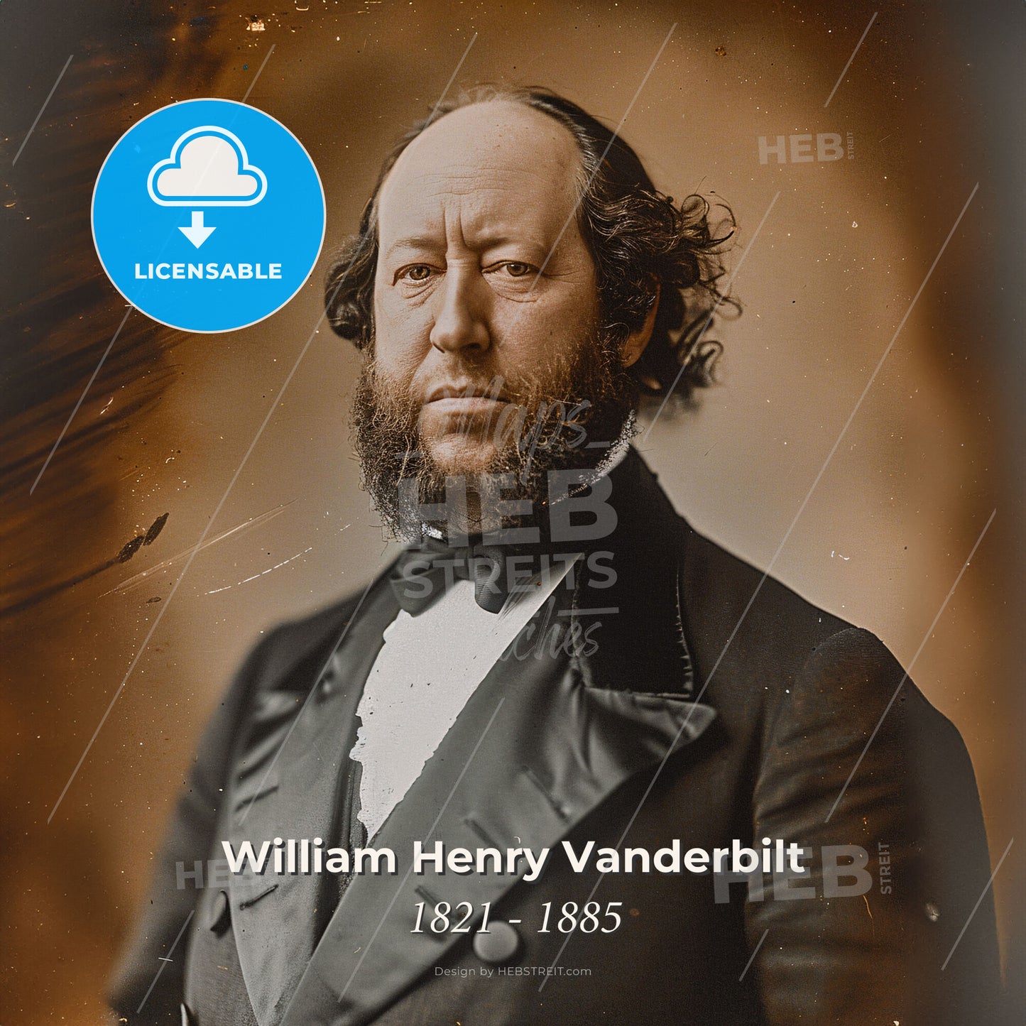 William Henry Vanderbilt, 1821 - 1885, American businessman - A Man In A Suit Print Template