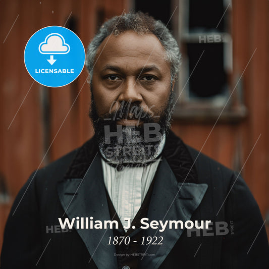 William J. Seymour, 1870 - 1922, American preacher - A Man With A Beard And Mustache Print Template