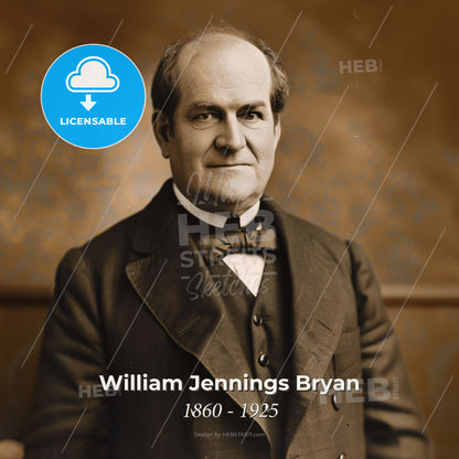 William Jennings Bryan, 1860 - 1925, American lawyer and politician - A Man In A Suit Print Template