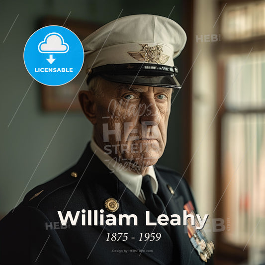 William Leahy, 1875 - 1959, American Fleet Admiral - A Man In A Uniform Print Template