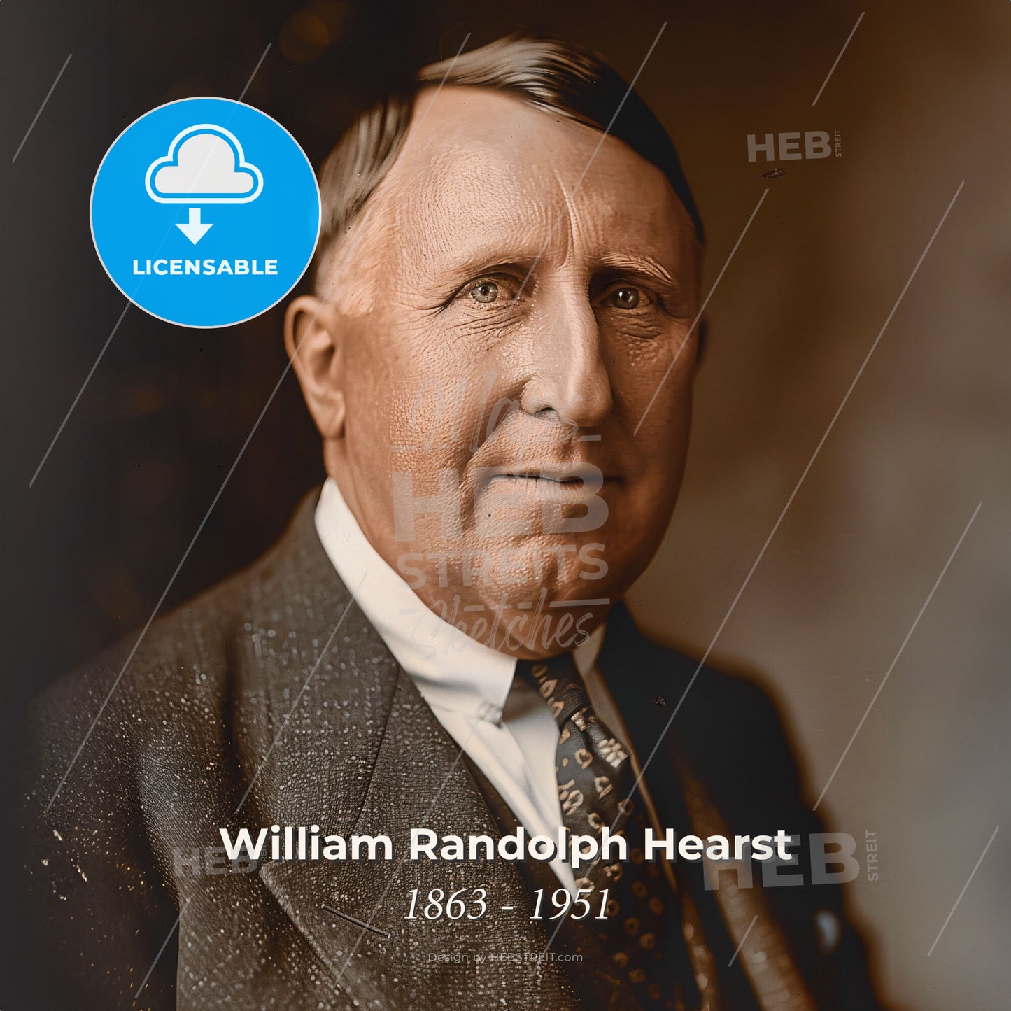 William Randolph Hearst, 1863 - 1951, American newspaper magnate - A Man In A Suit And Tie Print Template