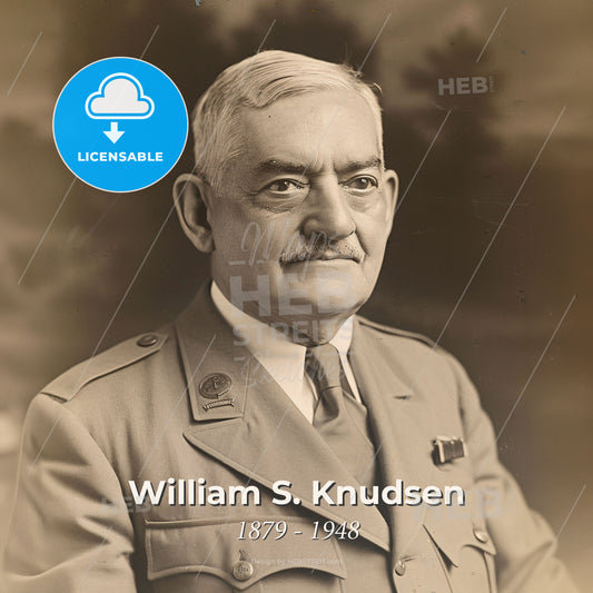 William S. Knudsen, 1879 - 1948, American automotive executive - A Man In A Military Uniform Print Template