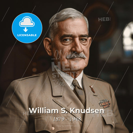 William S. Knudsen, 1879 - 1948, American automotive executive - A Man In A Military Uniform Print Template