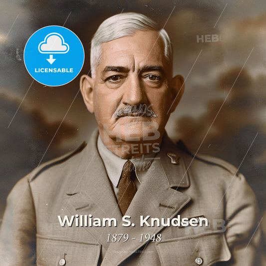 William S. Knudsen, 1879 - 1948, American automotive executive - A Man In A Military Uniform Print Template
