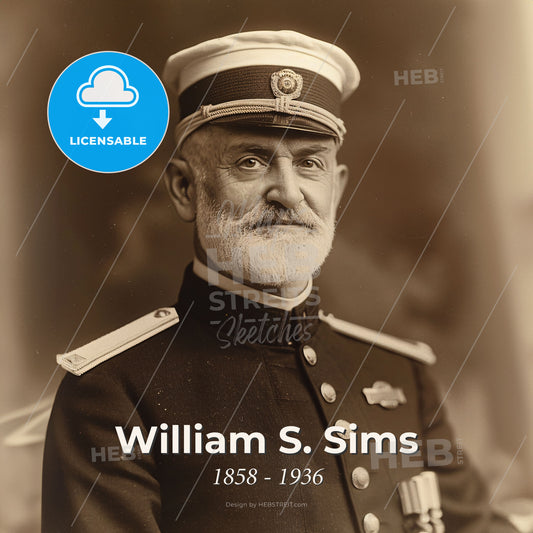 William S. Sims, 1858 - 1936, American Admiral - A Man In A Uniform Print Template
