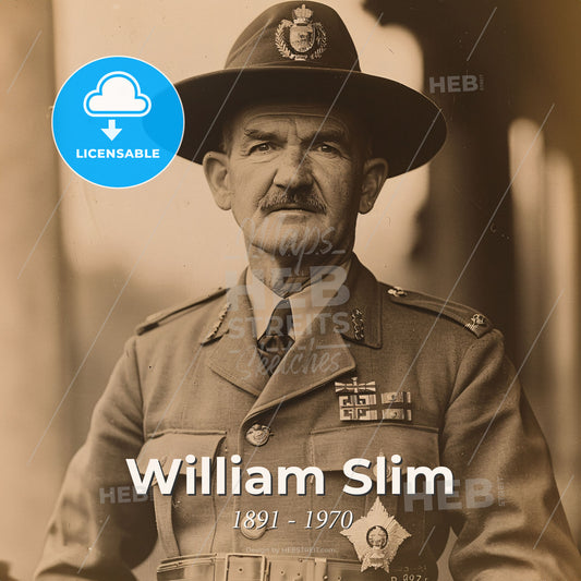 William Slim, 1891 - 1970, British Field Marshal - A Man In A Military Uniform Print Template