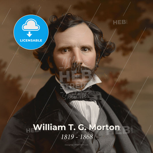 William T. G. Morton, 1819 - 1868, American dentist and anesthesiologist - A Man With A Mustache Print Template
