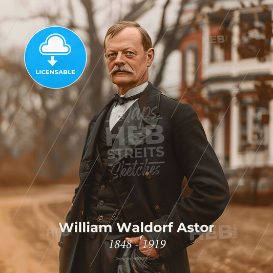 William Waldorf Astor, 1848 - 1919, American hotelier - A Man In A Black Coat Print Template