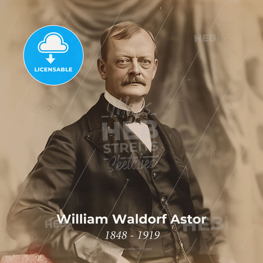 William Waldorf Astor, 1848 - 1919, American hotelier - A Man In A Suit Print Template