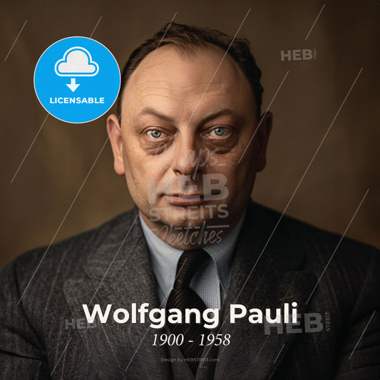 Wolfgang Pauli, 1900 - 1958, Austrian physicist - A Man In A Suit Print Template