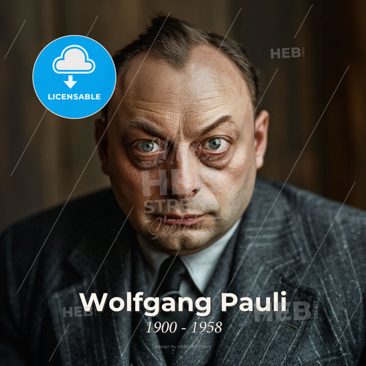 Wolfgang Pauli, 1900 - 1958, Austrian physicist - A Man In A Suit Print Template