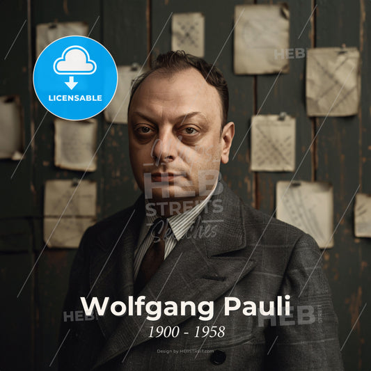 Wolfgang Pauli, 1900 - 1958, Austrian physicist - A Man In A Suit Print Template