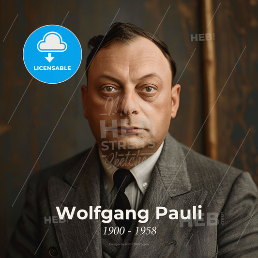Wolfgang Pauli, 1900 - 1958, Austrian physicist - A Man In A Suit Print Template