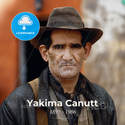 Yakima Canutt, 1895 - 1986, American stuntman and actor - A Man Wearing A Cowboy Hat Print Template