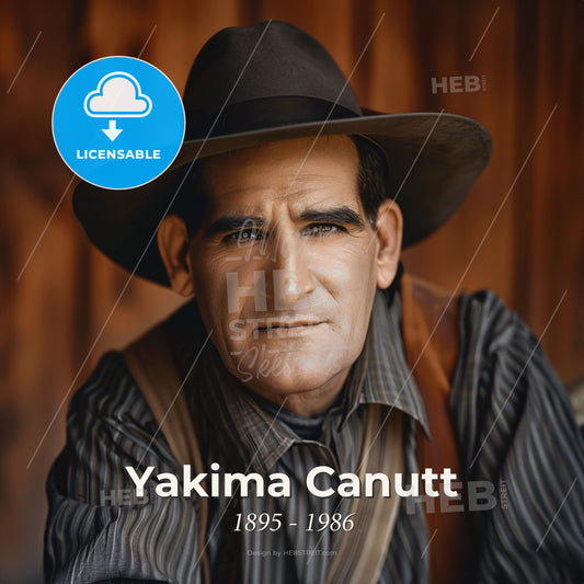 Yakima Canutt, 1895 - 1986, American stuntman and actor - A Man In A Hat Print Template