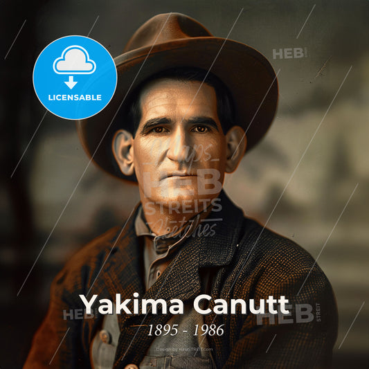 Yakima Canutt, 1895 - 1986, American stuntman and actor - A Man Wearing A Hat Print Template