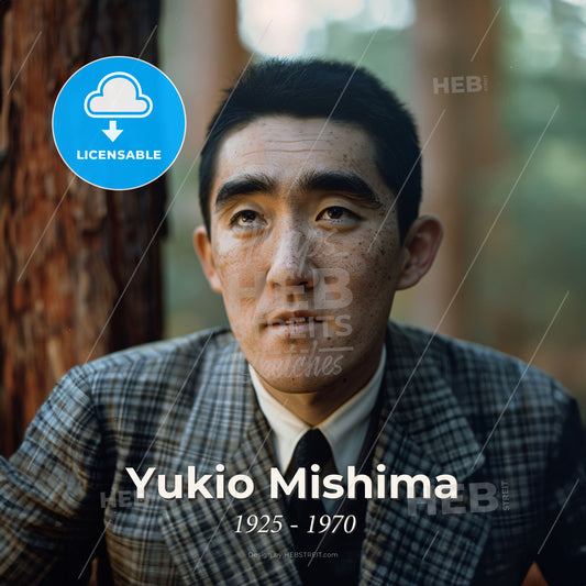 Yukio Mishima, 1925 - 1970, Japanese writer - A Man In A Suit Print Template