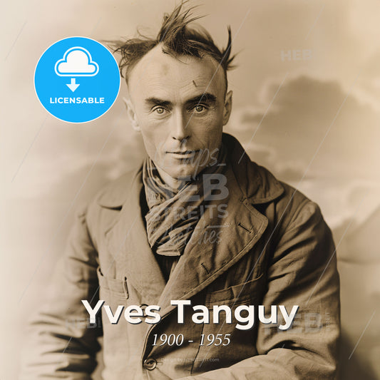 Yves Tanguy, 1900 - 1955, French-American painter - A Man With A Mohawk On His Head Print Template