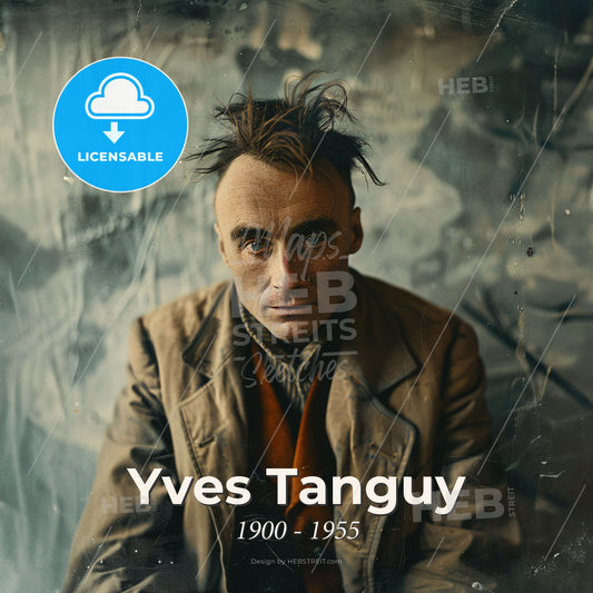 Yves Tanguy, 1900 - 1955, French-American painter - A Man With Nice Hair Print Template