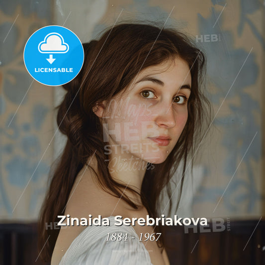 Zinaida Serebriakova, 1884 - 1967, Russian painter - A Woman With Brown Hair Print Template