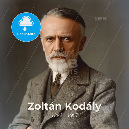 Zoltán Kodály, 1882 - 1967, Hungarian composer - A Man In A Suit Print Template