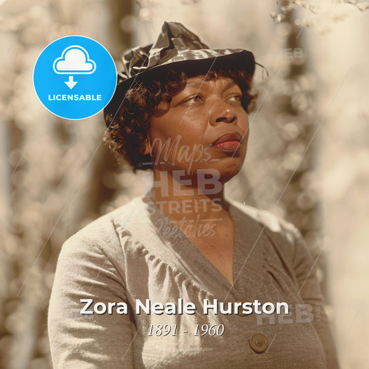 Zora Neale Hurston, 1891 - 1960, American writer - A Woman Wearing A Hat Print Template
