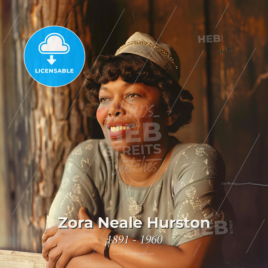 Zora Neale Hurston, 1891 - 1960, American writer - A Woman Smiling With Arms Crossed Print Template