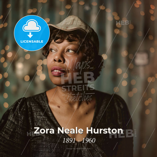 Zora Neale Hurston, 1891 - 1960, American writer - A Woman Wearing A Hat Print Template