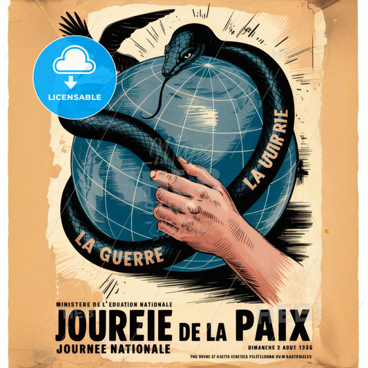 1936 Vintage French Educational Poster: Promoting Global Peace Awareness