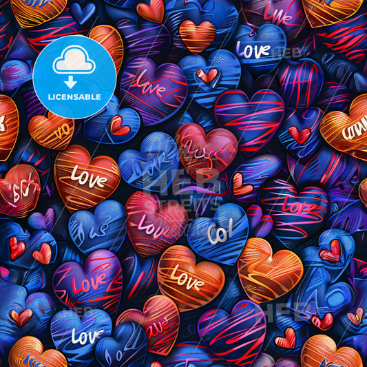 A Large Group Of Hearts