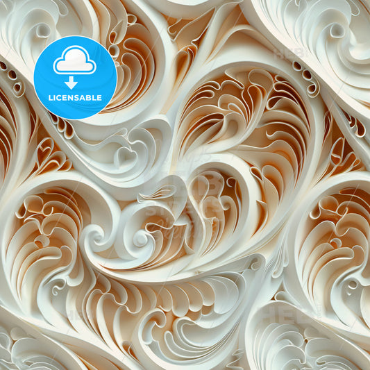 A White And Brown Swirly Design