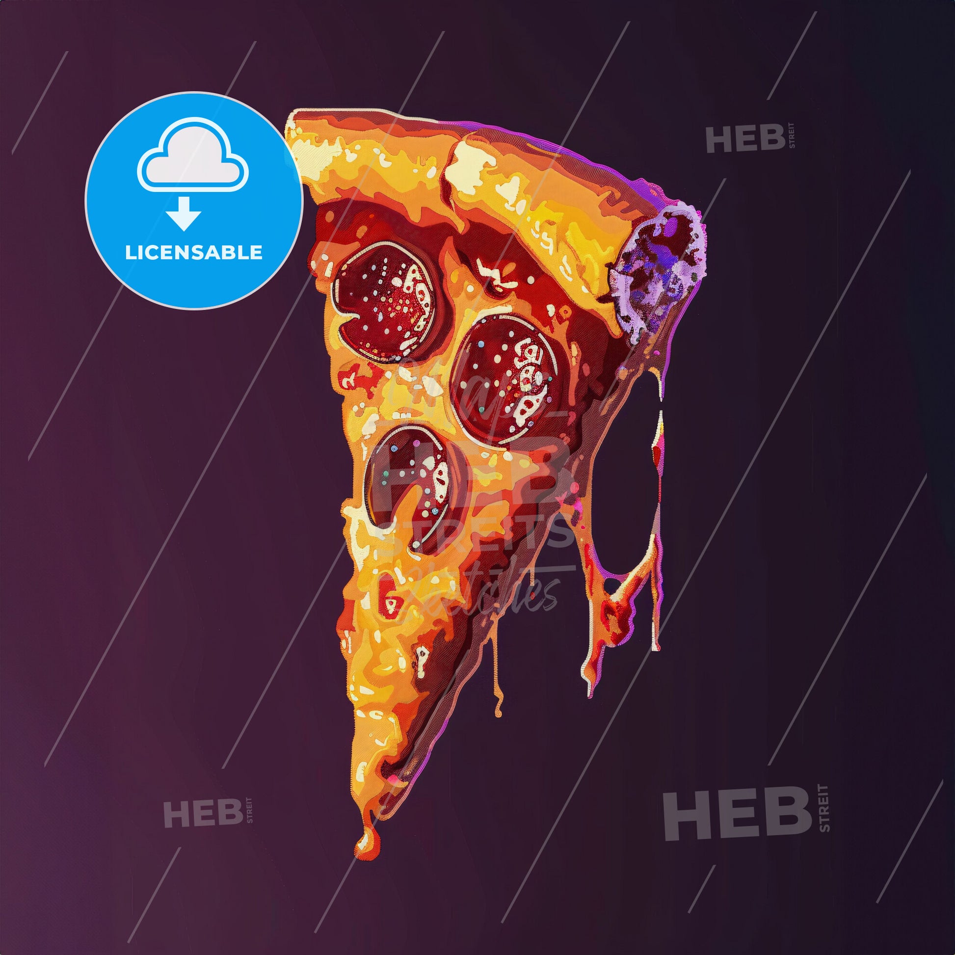 4-Bit Pixel Art Of A Slice Of Pizza Floatin - A Slice Of Pizza With Melted Cheese