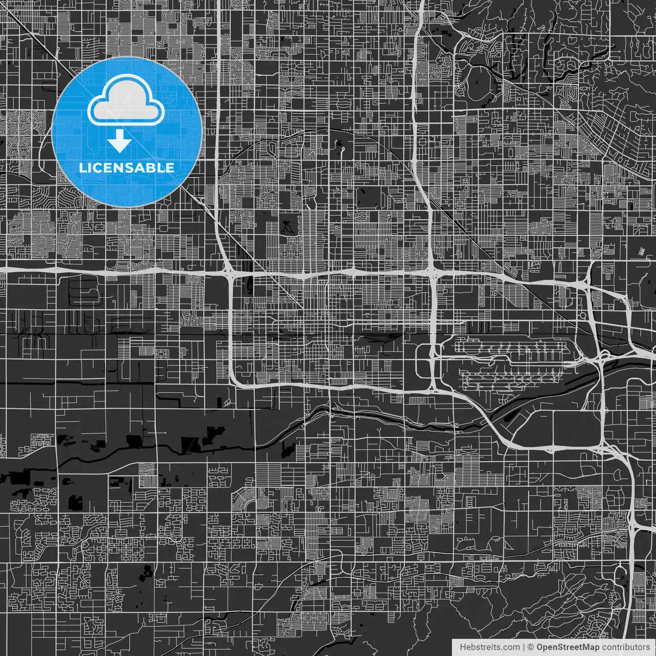 Phoenix, Arizona - Area Map - Dark