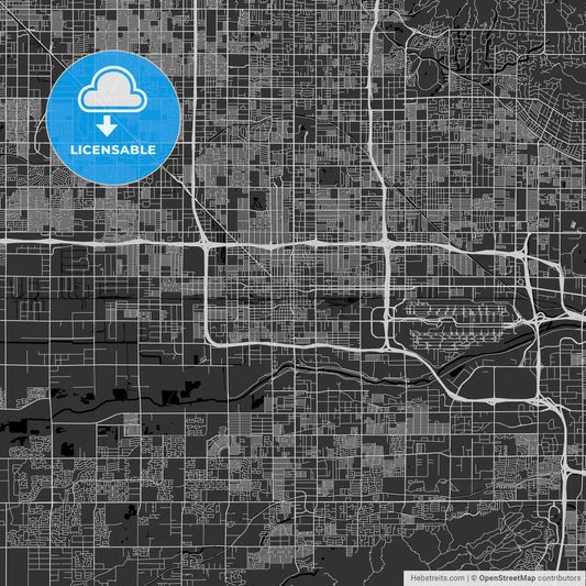 Phoenix, Arizona - Area Map - Dark