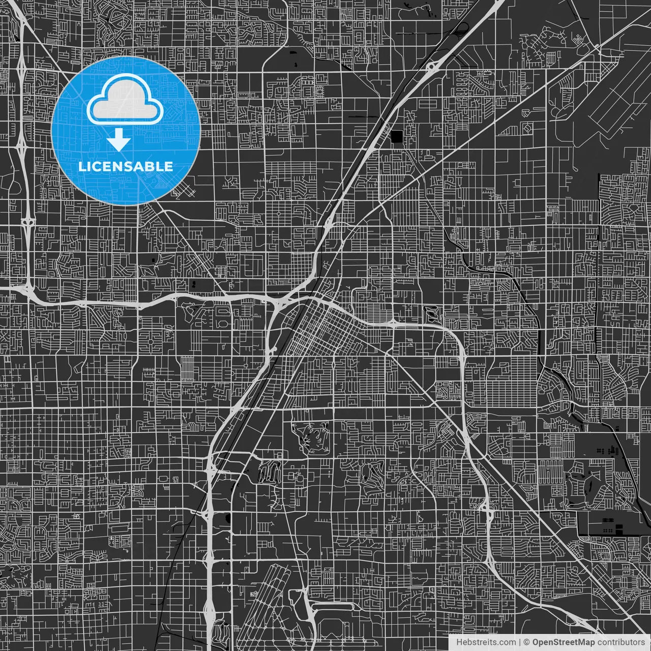 Las Vegas, Nevada - Area Map - Dark