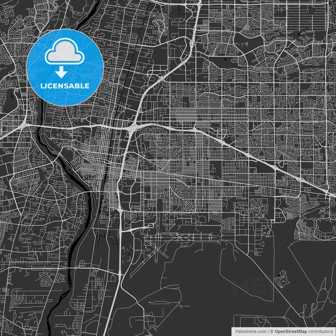 Albuquerque, New Mexico - Area Map - Dark