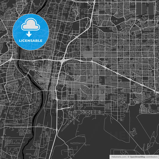 Albuquerque, New Mexico - Area Map - Dark