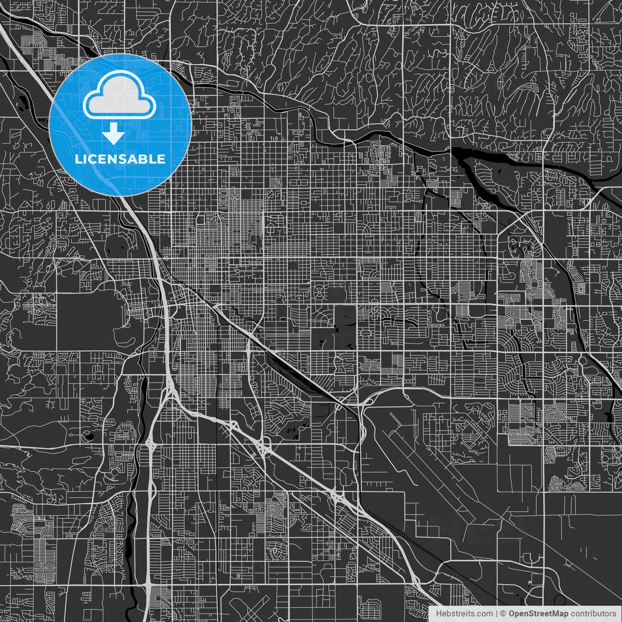 Tucson, Arizona - Area Map - Dark