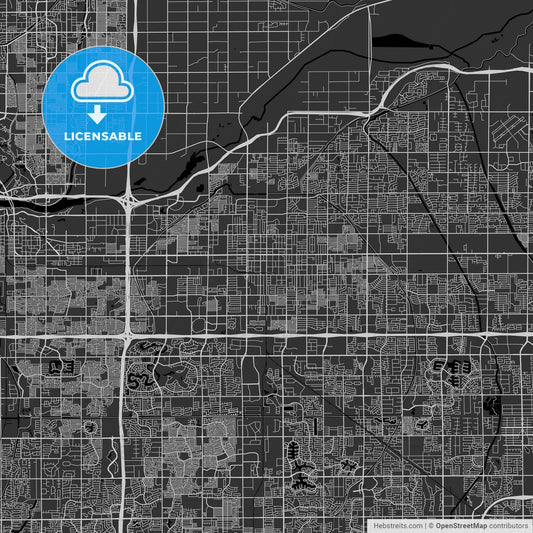 Mesa, Arizona - Area Map - Dark