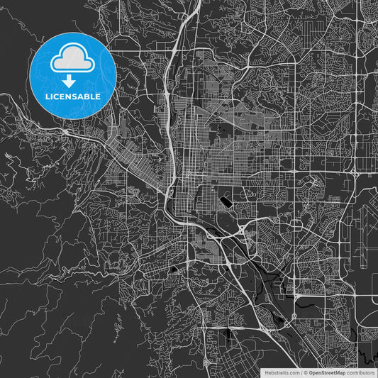 Colorado Springs, Colorado - Area Map - Dark