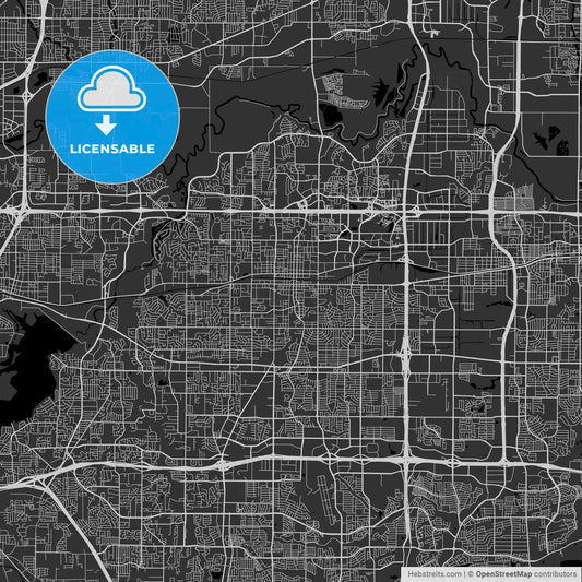 Arlington, Texas - Area Map - Dark