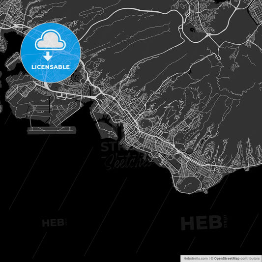 Honolulu, Hawaii - Area Map - Dark