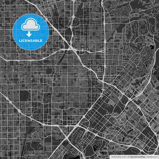 Santa Ana, California - Area Map - Dark