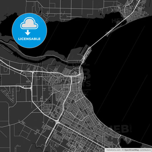 Corpus Christi, Texas - Area Map - Dark