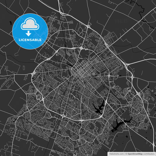 Lexington, Kentucky - Area Map - Dark