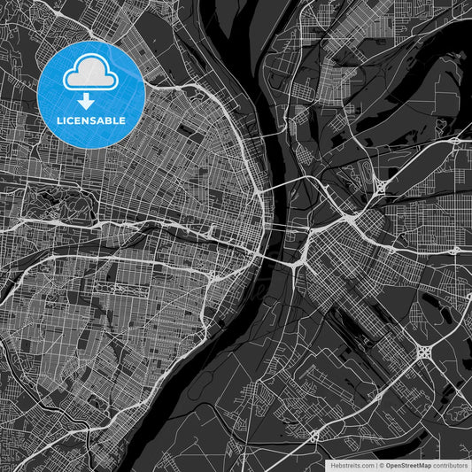 St. Louis, Missouri - Area Map - Dark